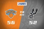 第二节一波反超!唐斯17分7板 文班7分5板 尼克斯半场领先马刺4分